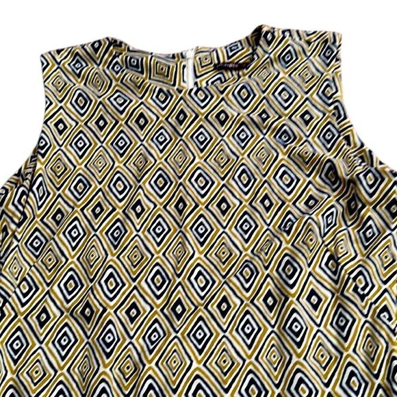 J. McLaughlin Women’s Gold And Navy Sleeveless Dress, Size L - Picture 3 of 8